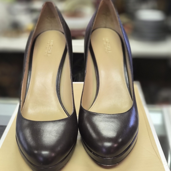 Michael Kors Dark Brown Leather Heels - Picture 1 of 5